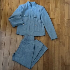 Zara Blue Suit Set Professional Elegance